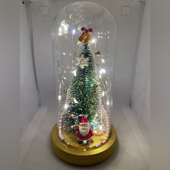 Christmas Tree Globe Lighted Battery Operated 8 Inch Holiday Santa Snowballs - Picture 5 of 17